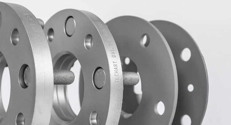 A close up view of TECHART Wheel Spacer Kit 2 x 21 mm Porsche 991.1 Carrera / Targa / GT3 / Turbo