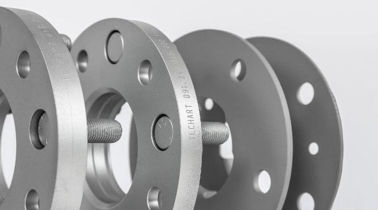 A close up view of TECHART Wheel Spacer Kit 2 x 26 mm Porsche 991.1 Carrera / Targa / GT3 / Turbo