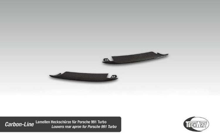 Techart Rear Bumper TECHART Rear Bumper Air Outlet Trim Glossy Carbon Fiber Porsche 991.2 ...