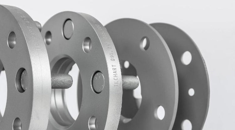 A close up view of TECHART Wheel Spacer Kit 2 x 10 mm Porsche 95B Macan