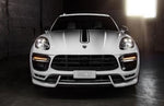 A front view of TECHART Hood Emblem Porsche 95B Macan