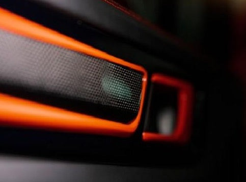 A close up view of TECHART Door Opener Display Porsche Cayenne