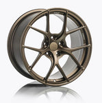 A side view of 7 T-S5 Forged Split 5 Spoke Exotic Wheels in Techna Bronze for BMW F87 M2 COMPETITION ZCP 2018-2023