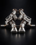 Capristo valved exhaust for Lamborghini Temerario, rear view with heat wraps and oval tips