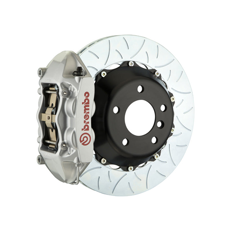 WRX STI Brembo GT 4-piston rear kit, silver caliper, 345mm type 3 slotted 2-piece disc