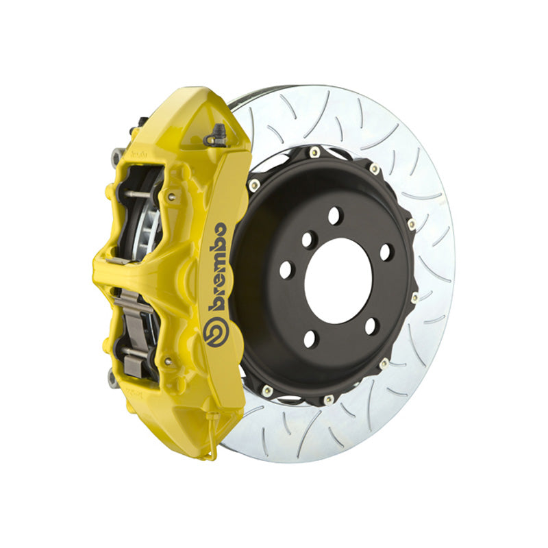 370Z Brembo GT 6-piston front kit, yellow caliper, type 3 slotted 2-piece disc