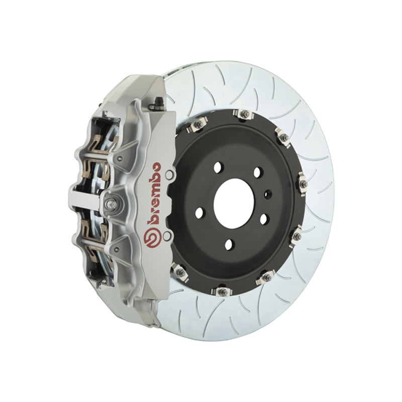 D3 A8 Brembo GT 8-piston front kit, silver caliper, 380mm type 3 slotted 2-piece disc