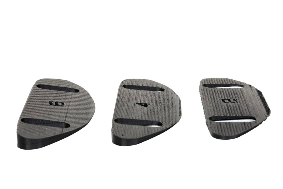 A top wide view of parts of the APR Performance GT2 Aero Mirrors - Universal Fitment with white background