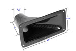 A front view of APR Performance 9.25" X 4.75" Air Inlet Duct w/ Flange Universal Fitment with its sizing illustrated in inches with white background