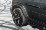 Close-up of the Urban Widetrack carbon fender arch on a G63 W463A