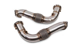 VRSF N63 downpipe pair with 2-bolt mid-pipe flanges, for 2008-03/2011 builds