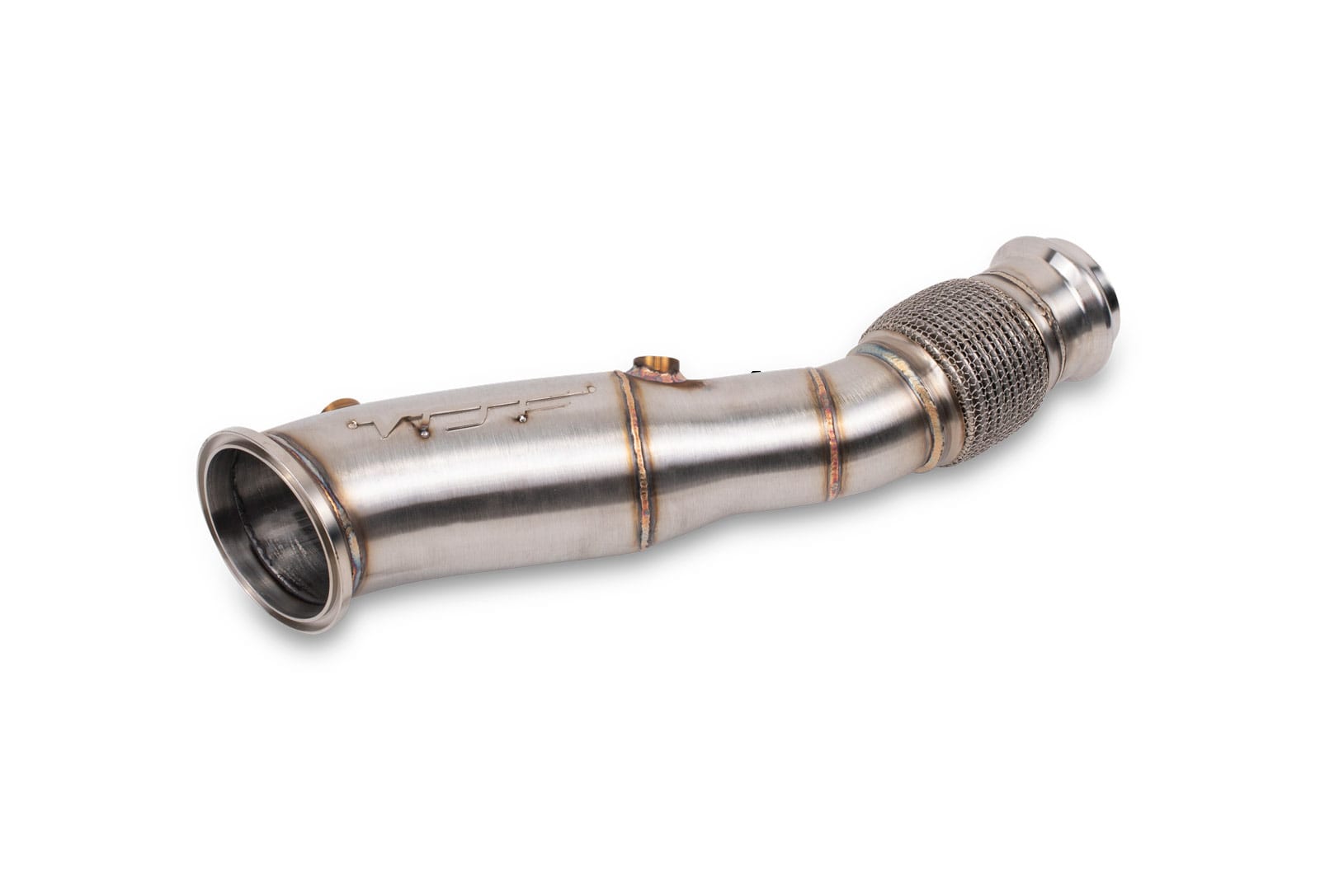 VRSF stainless race downpipe outlet end and flex section for BMW B46/B48 330i and 230i