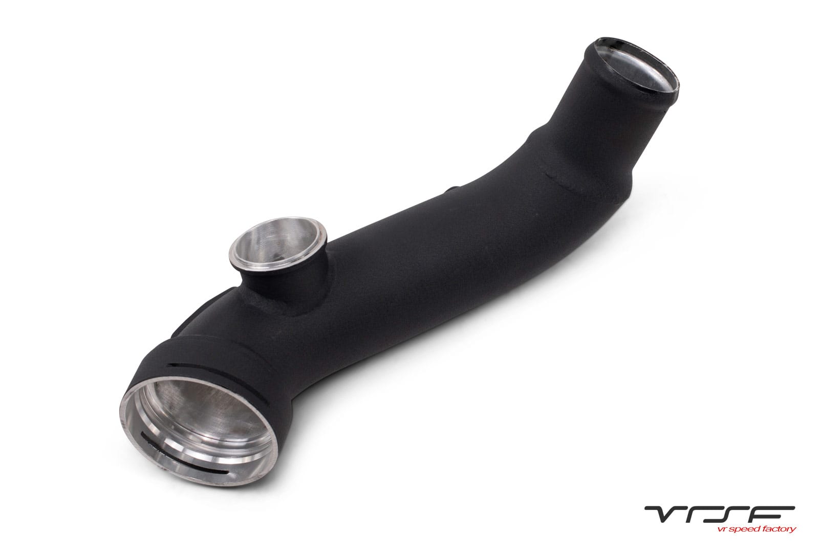 VRSF E89 Z4 N54 charge pipe with TiAL/Turbosmart BOV flange in black wrinkle finish