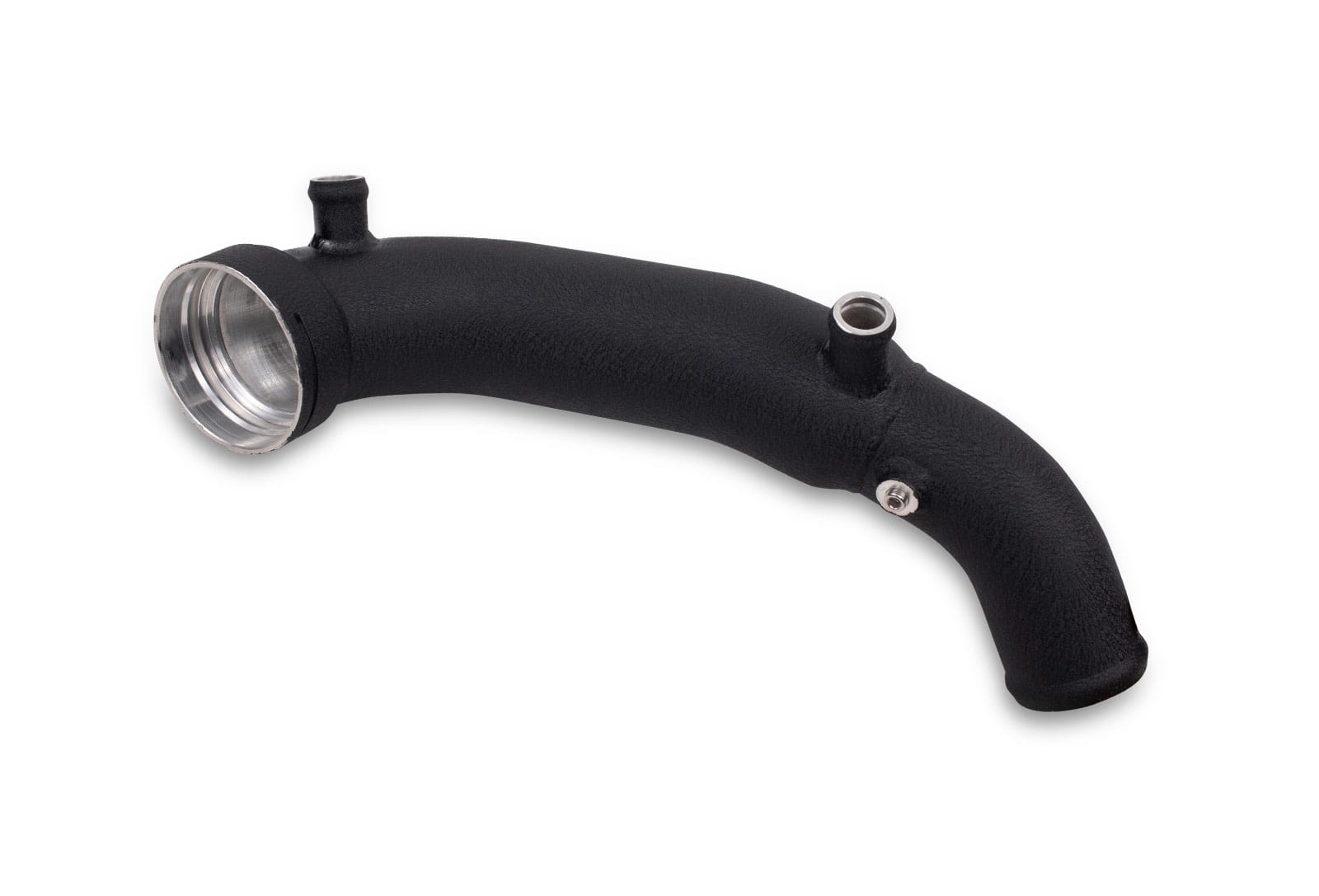 VRSF N54 charge pipe for the E60 535i in black wrinkle finish, OEM DV version