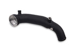 VRSF N54 charge pipe for the E60 535i in black wrinkle finish, OEM DV version