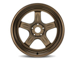 A front view of Volk Racing 21C Wheel 18x11 5x114.3 -30mm Bronze with white background
