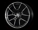 A front view of Volk Racing G025 Wheel 18x7.5 5x112 48mm Shining Black Metal with black background