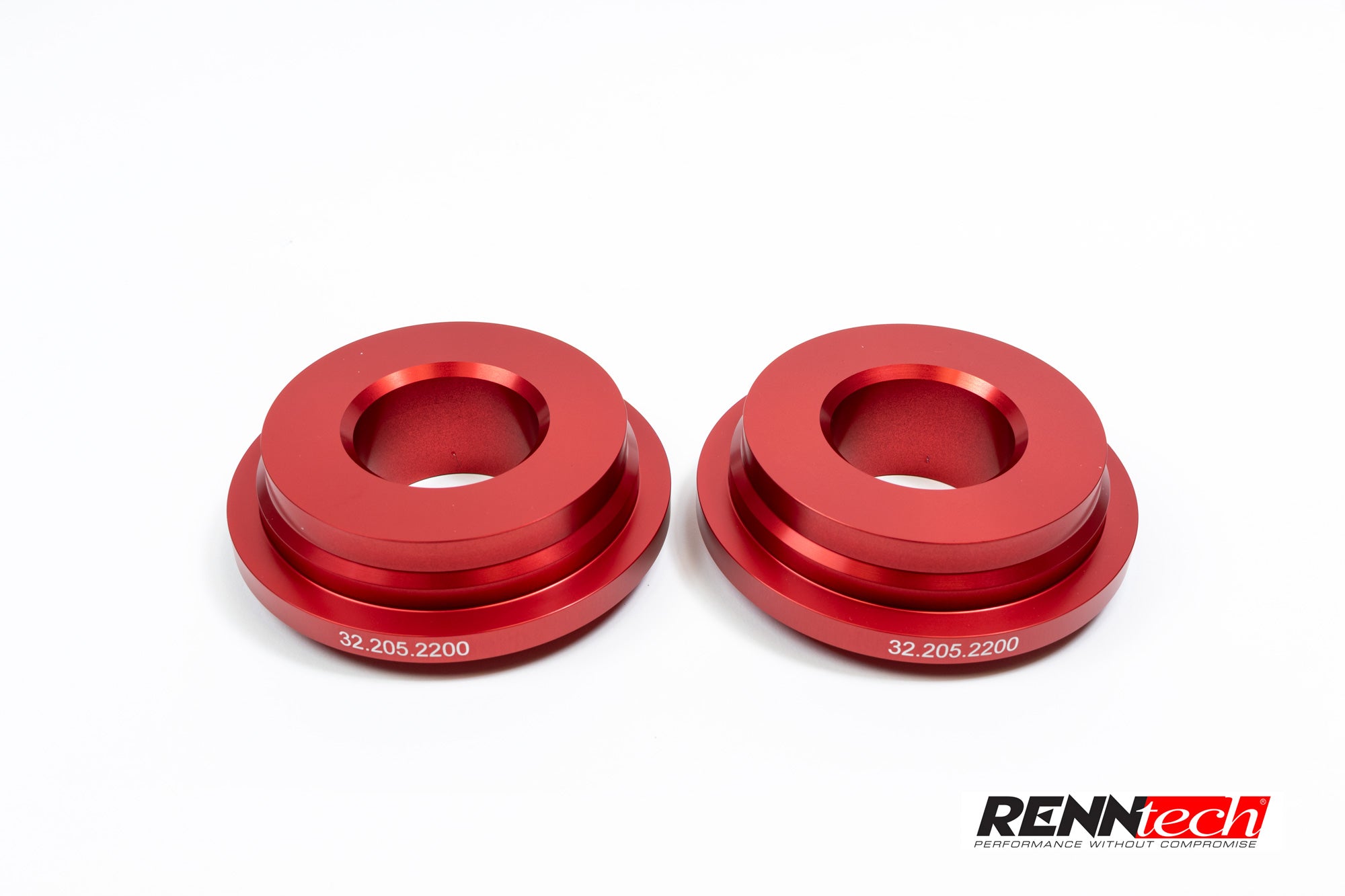 Pair of red C205 spring seats - Coilover Suspension for the 2017-2023 C 63 / C 63 S AMG Coupe