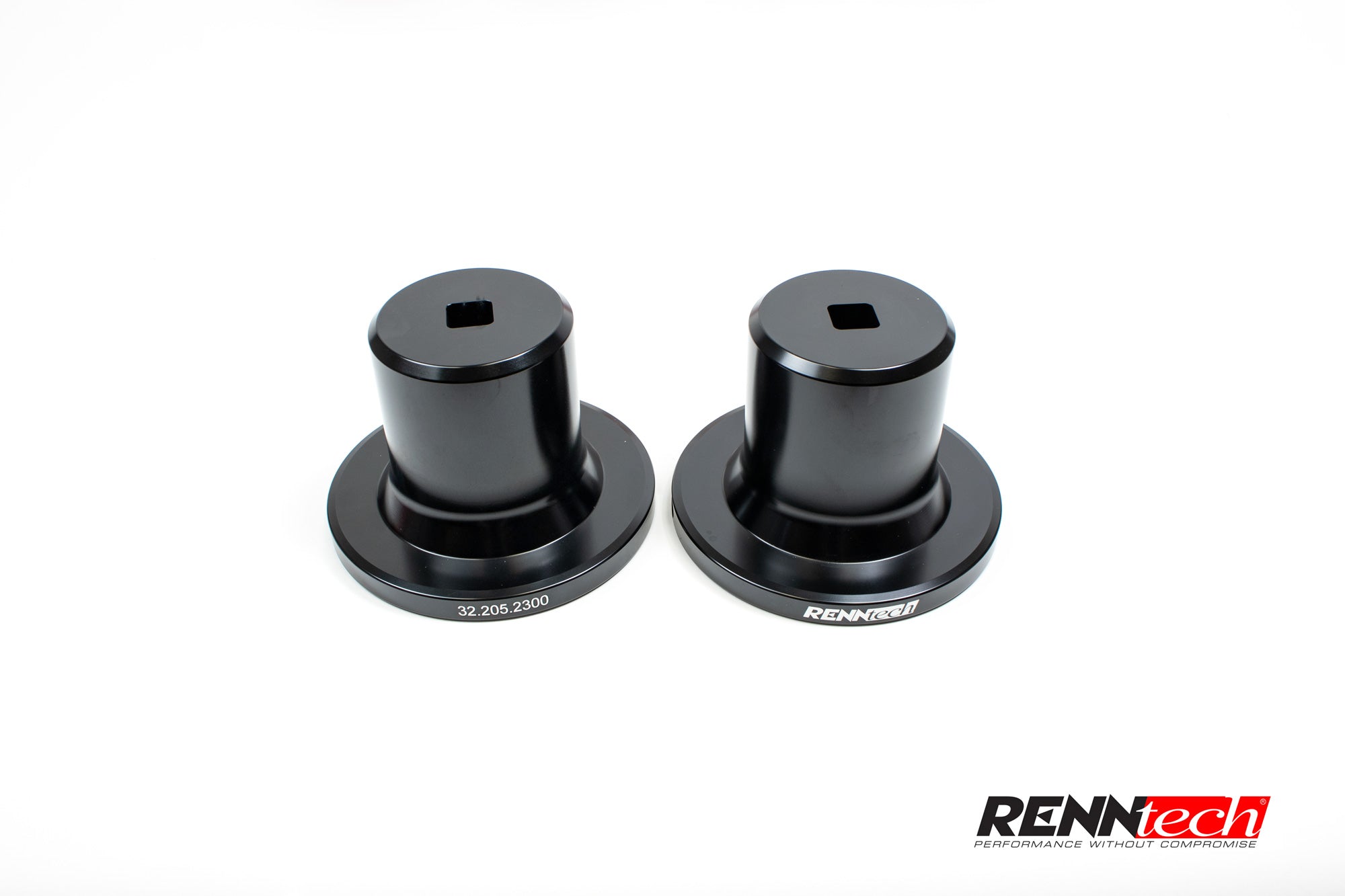 Black C205 coil-over mounts from above - Coilover Suspension for the 2017-2023 C 63 / C 63 S AMG Coupe