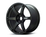 A front view of Volk Racing TE037 6061 Wheel 19x9 5x112 46mm Matte Gunblack with white background