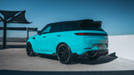 Rear three-quarter view of the teal Urban Widetrack Range Rover Sport