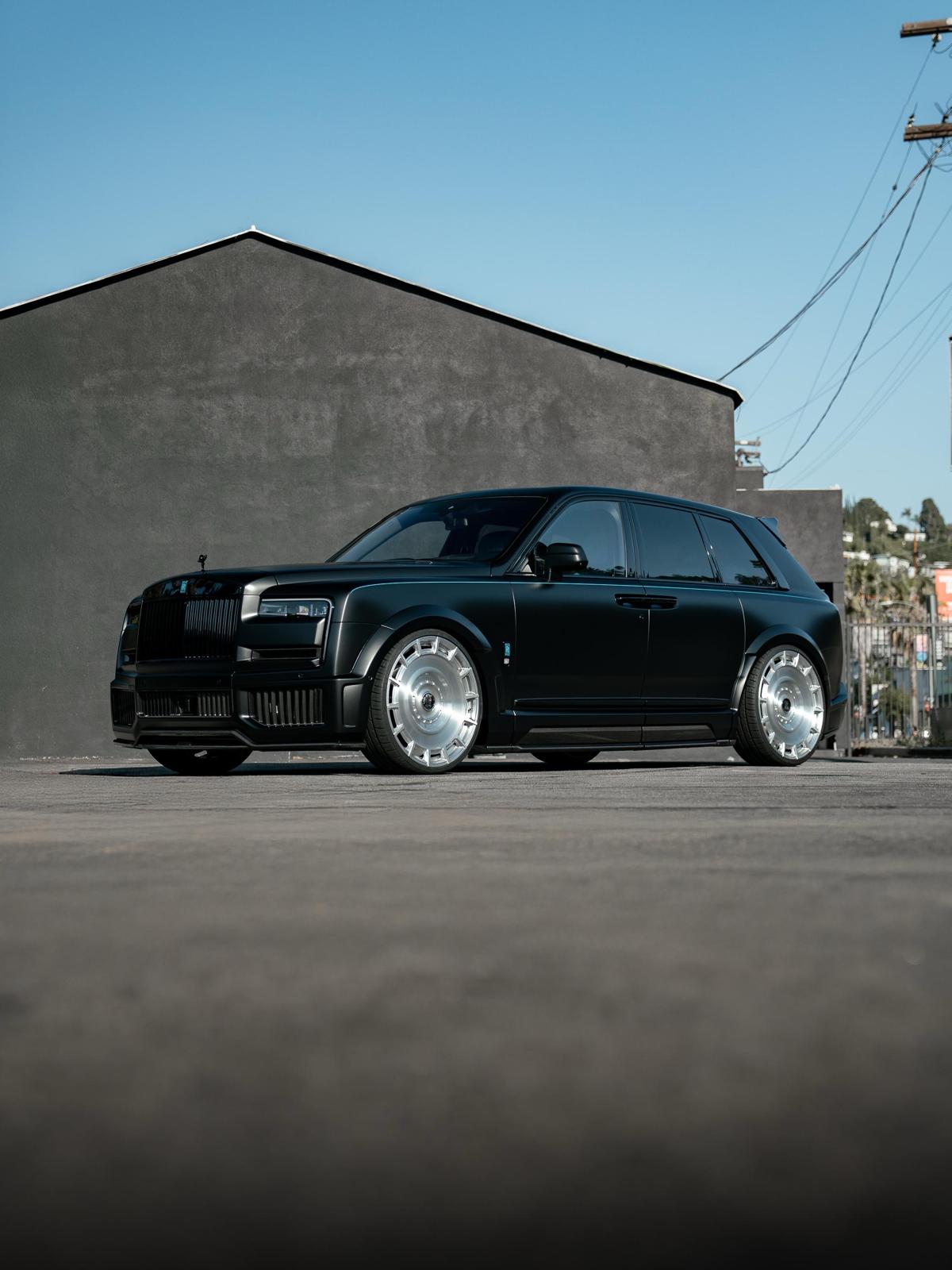 Black Urban Widetrack Rolls-Royce Cullinan, side view