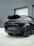 Rear view of a Range Rover Sport L461 with the Urban gloss black rear spoiler