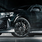 Front close-up of an Audi RS Q8 facelift with the Urban carbon splitter