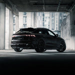 Rear three-quarter view of an Audi RS Q8 facelift with the Urban carbon aero kit