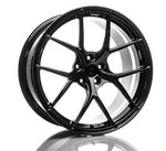 A side view of 7 T-S5 Forged Split 5 Spoke Exotic Wheels in Wicked Black for BMW 20" G87 M2 2023-2024