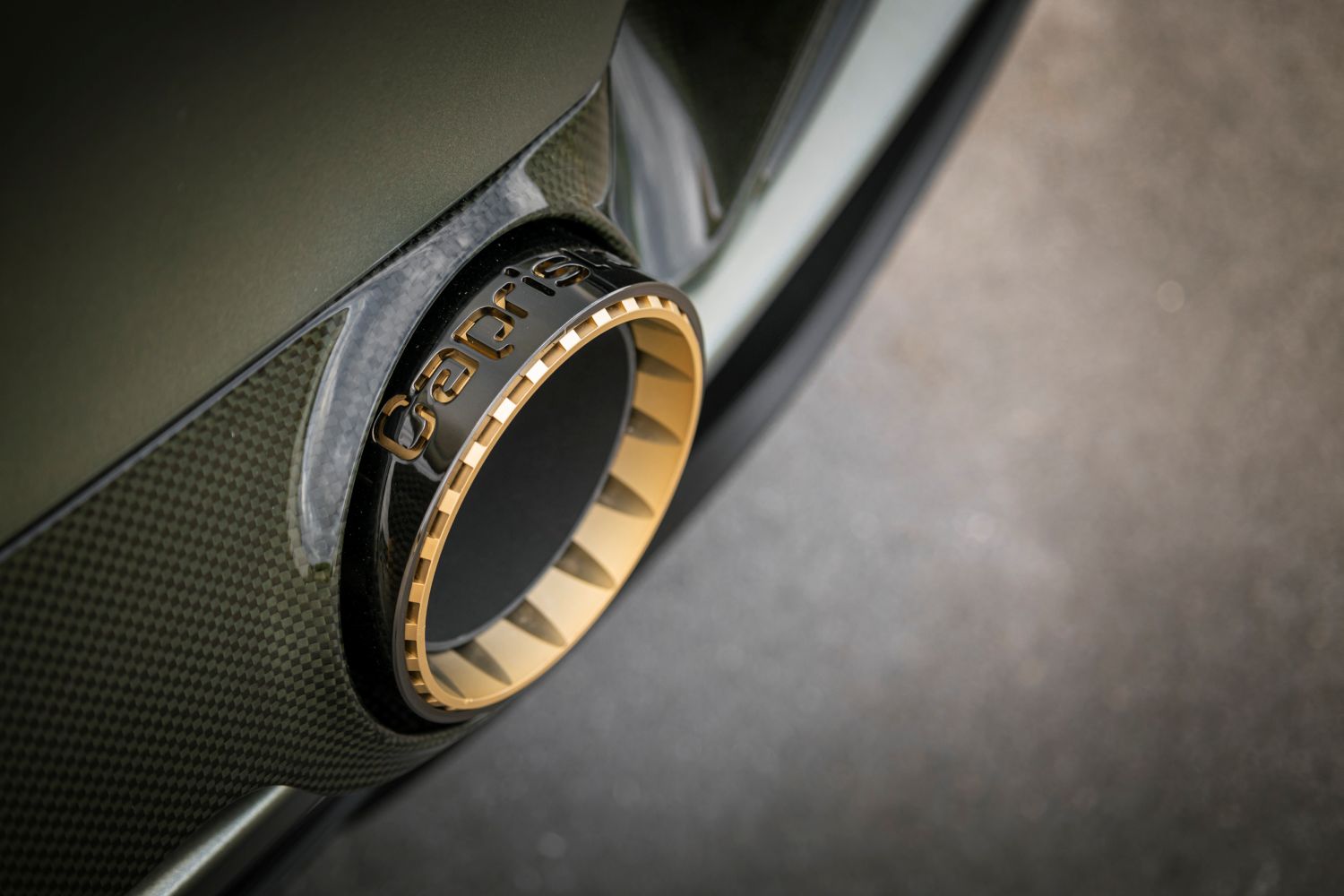 Capristo end pipe shells on a Ferrari F8, rear view