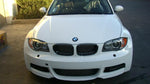 A front view of Fiberglass version shown fitted on a white BMW car