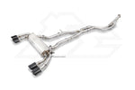 A top view of Fi Exhaust Valvetronic Cat-back Exhaust System BMW F98 X4M / Competition 2019+ with white background
