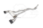 A top view of Fi Exhaust Valvetronic Cat-back Exhaust System BMW F97 X3M / Competition 2019+ with white background