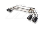 A top view of Fi Exhaust Valvetronic Cat-back Exhaust System BMW F97 X3M / Competition 2019+ muffler with white background