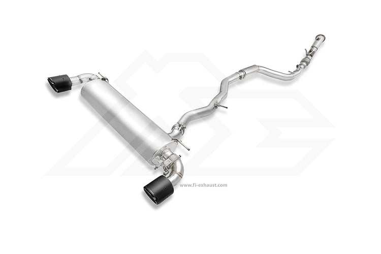 A top view of Fi EXHAUST Valvetronic Cat-Back System for BMW G29 Z4 30i 2019+ with white background
