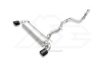 A top view of Fi EXHAUST Valvetronic Cat-Back System for BMW G29 Z4 20i 2019+ with white background
