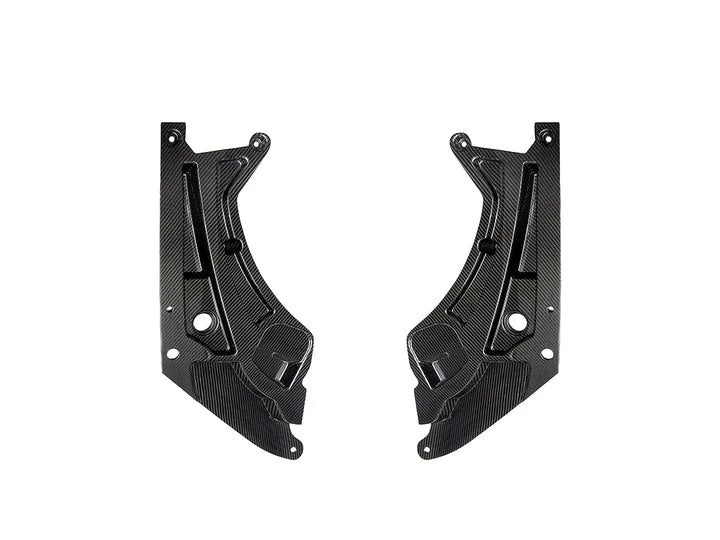 A front view of AUTOTECKNIC DRY CARBON ENGINE BAY TRIM SET - BMW G8X M2/ M3/ M4 2020+ with white background