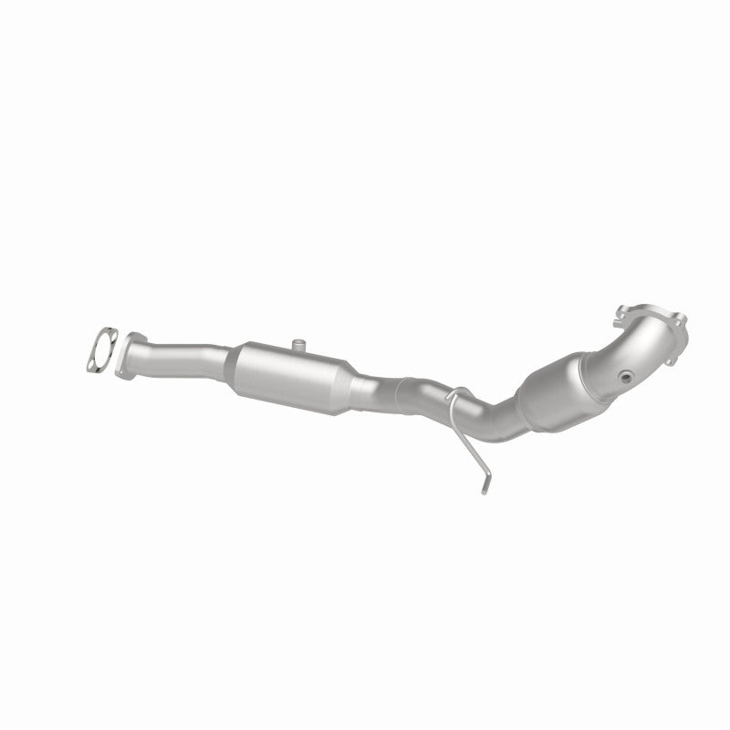 MagnaFlow 5561087 carb direct-fit catalytic converter, opposite rear three-quarter view of the turntable spin