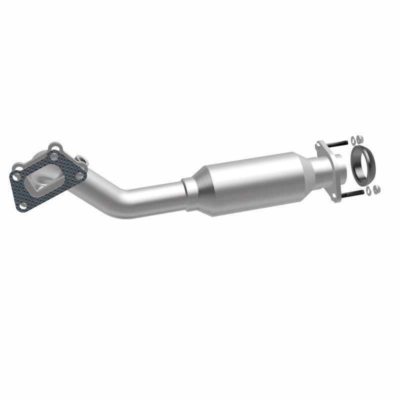 MagnaFlow 551547 carb direct-fit catalytic converter, opposite front three-quarter view of the turntable spin