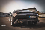 Black Ferrari Roma rear with Capristo carbon diffuser