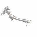 MagnaFlow 5531786 carb manifold converter, side view of the turntable spin