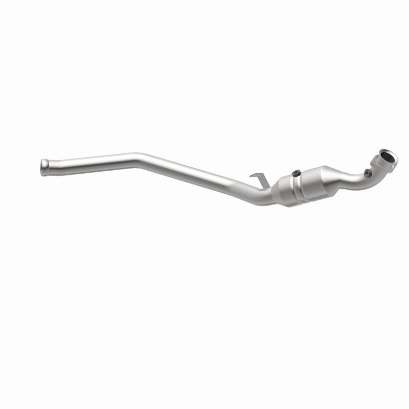 MagnaFlow 5551716 carb direct-fit catalytic converter, opposite rear three-quarter view of the turntable spin