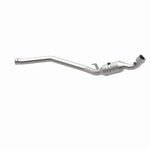 MagnaFlow 5551716 carb direct-fit catalytic converter, opposite rear three-quarter view of the turntable spin