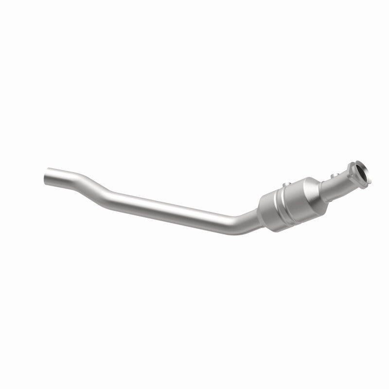 MagnaFlow 5551739 carb direct-fit catalytic converter, opposite rear three-quarter view of the turntable spin