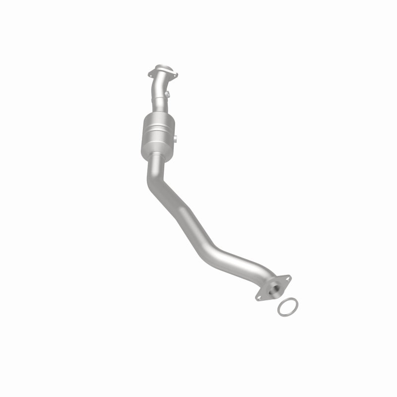 MagnaFlow 5551583 carb direct-fit catalytic converter, rear three-quarter view of the turntable spin