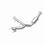 MagnaFlow 280275 oem grade direct-fit catalytic converter, rear view of the turntable spin