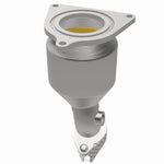 MagnaFlow 5582686 carb direct-fit catalytic converter, opposite rear three-quarter view of the turntable spin