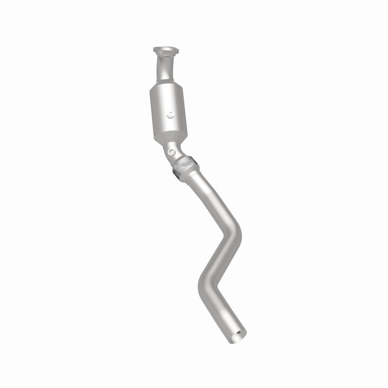 MagnaFlow 5561244 carb direct-fit catalytic converter, rear three-quarter view of the turntable spin