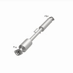 MagnaFlow 5571820 carb direct-fit catalytic converter, opposite front three-quarter view of the turntable spin